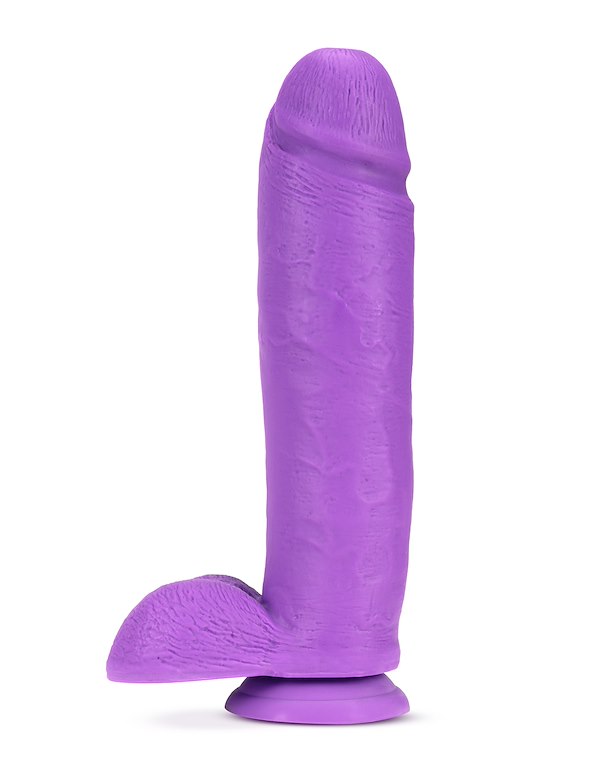 NEO ELITE 10.5 INCH PURPLE DILDO W/ BALLS ALT2 view Color: PR