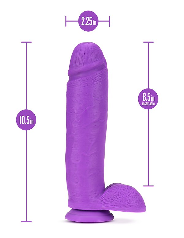 NEO ELITE 10.5 INCH PURPLE DILDO W/ BALLS ALT3 view Color: PR