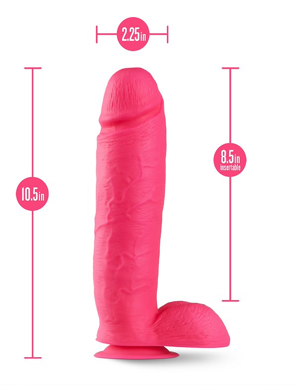 NEO ELITE 10.5 INCH PINK DILDO W/ BALLS ALT3 view Color: PK