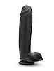 Additional BLACK view of product AU NATUREL BOLD HUGE 10.5 BLACK DILDO W/ BALLS with color code BK