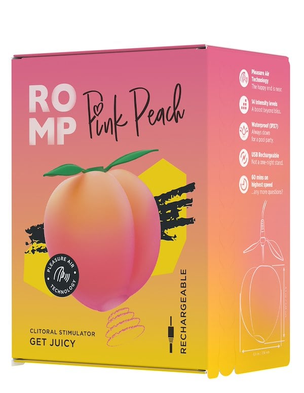 ROMP PINK PEACH PLEASURE AIR CLITORAL MASSAGER ALT4 view Color: PK