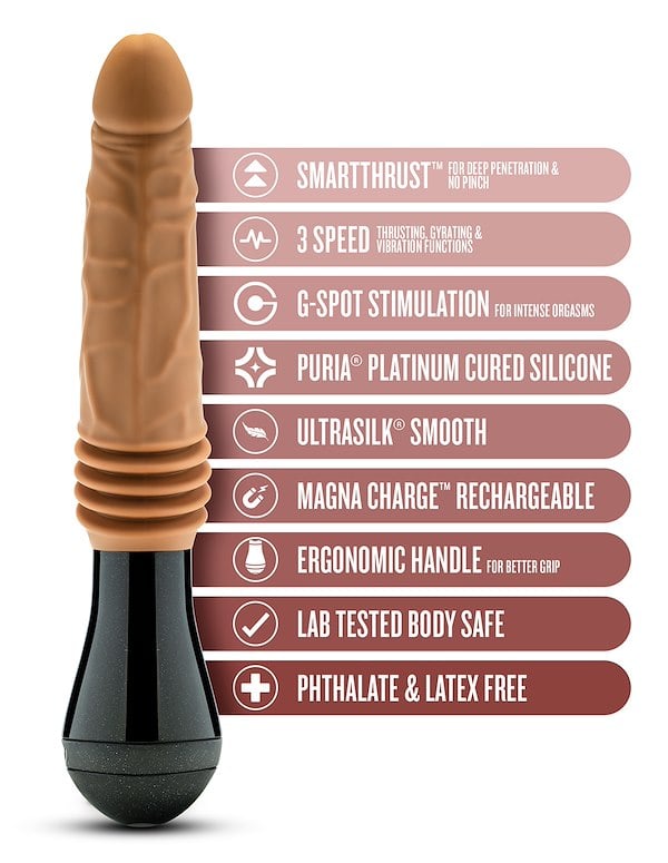 DR.SKIN - DR. ARTHUR 10.5 VIBRATING GYRATING & THRUSTING DILDO ALT7 view Color: CAR