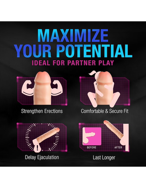 PERFORMANCE PLUS 2 INCH REALISTIC PENIS EXTENDER SLEEVE ALT11 view Color: VA