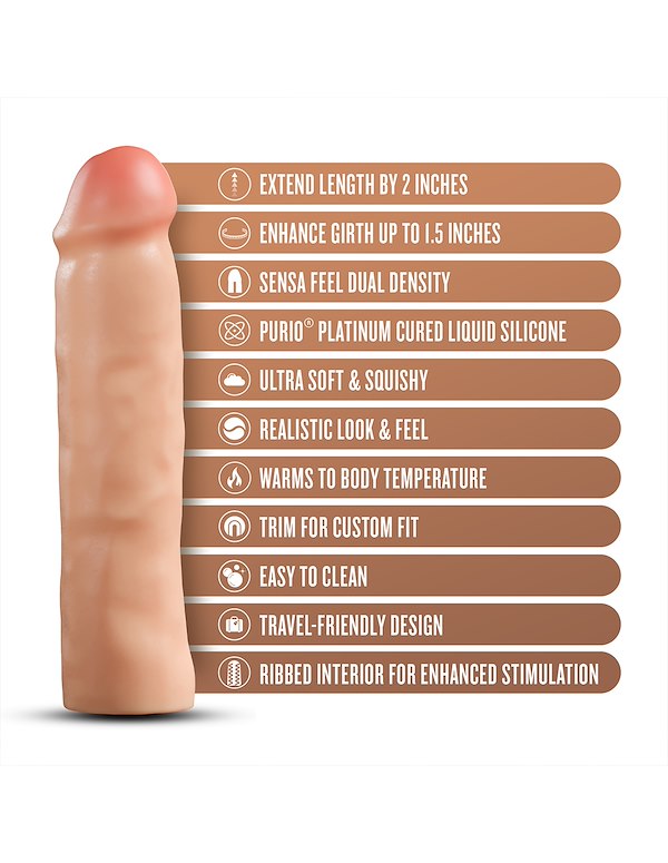 PERFORMANCE PLUS 2 INCH REALISTIC PENIS EXTENDER SLEEVE ALT6 view Color: VA