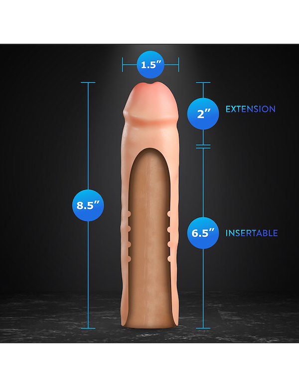 PERFORMANCE PLUS 2 INCH REALISTIC PENIS EXTENDER SLEEVE ALT7 view Color: VA
