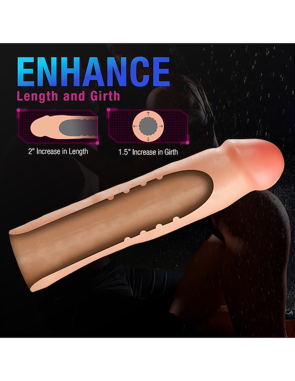 PERFORMANCE PLUS 2 INCH REALISTIC PENIS EXTENDER SLEEVE ALT8 view Color: VA