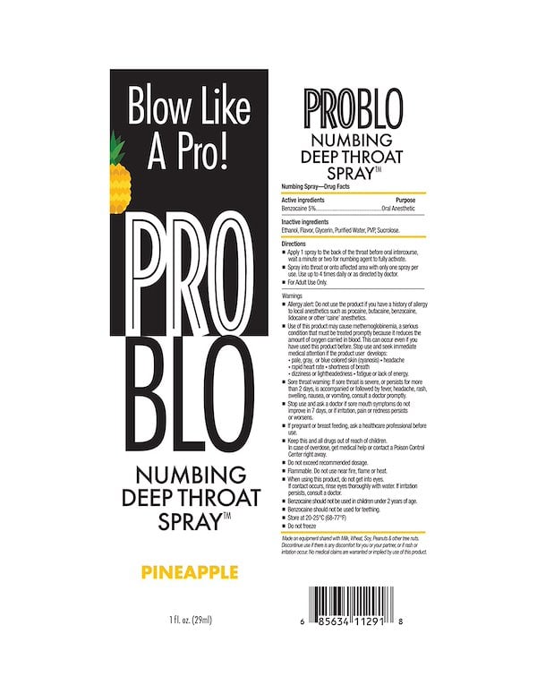 PROBLO NUMBING SPRAY - PINEAPPLE ALT1 view Color: NC