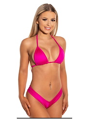 Front view of TRI-TOP AND SCRUNCH BUTT BOOTY SHORT SET