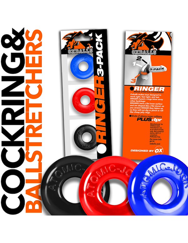 OXBALLS RINGER 3PK DONUT C-RINGS ALT3 view Color: MC