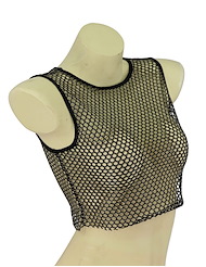 Front view of DIAMOND NET SLEEVELESS CROP TOP