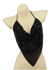 Front view of RHINESTONE V-SHAPED TOP