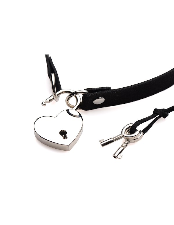LOCK-IT HEART CHOKER ALT2 view Color: BK