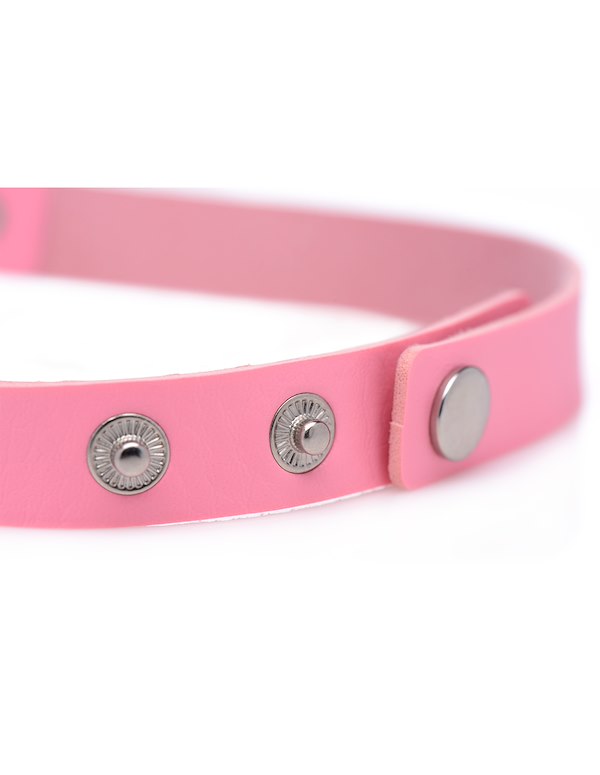 SWEET HEART CHROME HEART PINK CHOKER ALT4 view Color: PK