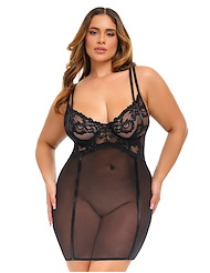 Alternate front view of MARISOL PLUS SIZE BABYDOLL