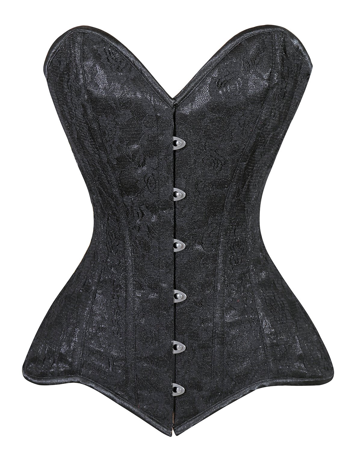 alternate image for LAVISH BLACK LACE SWEETHEART OVERBUST CORSET - BUSK CLOSURE