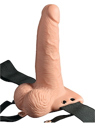 Alternate front view of FETISH FANTASY 6 HOLLOW STRAP-ON W/ REMOTE