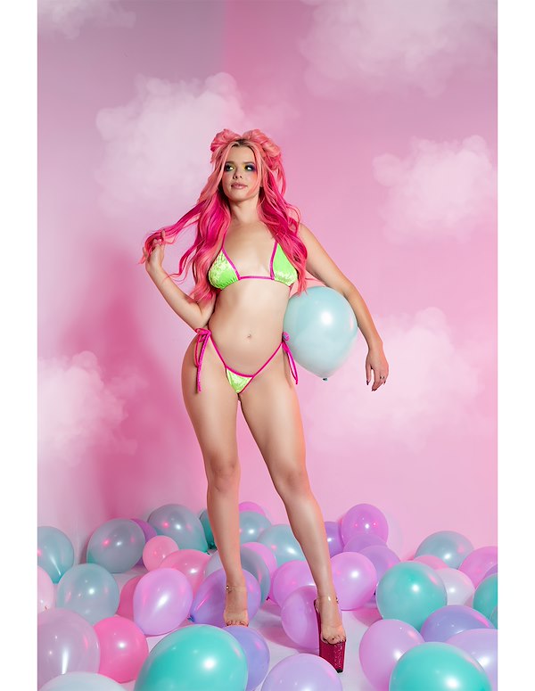 NEON DAYDREAM VELVET AND TWINKLE BIKINI ALT2 view Color: LHP
