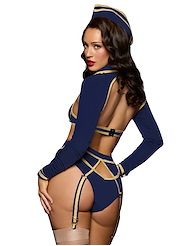 Alternate back view of FLYING HIGH PILOT BRA TOP & HIGH WAIST PANTY W/ HAT