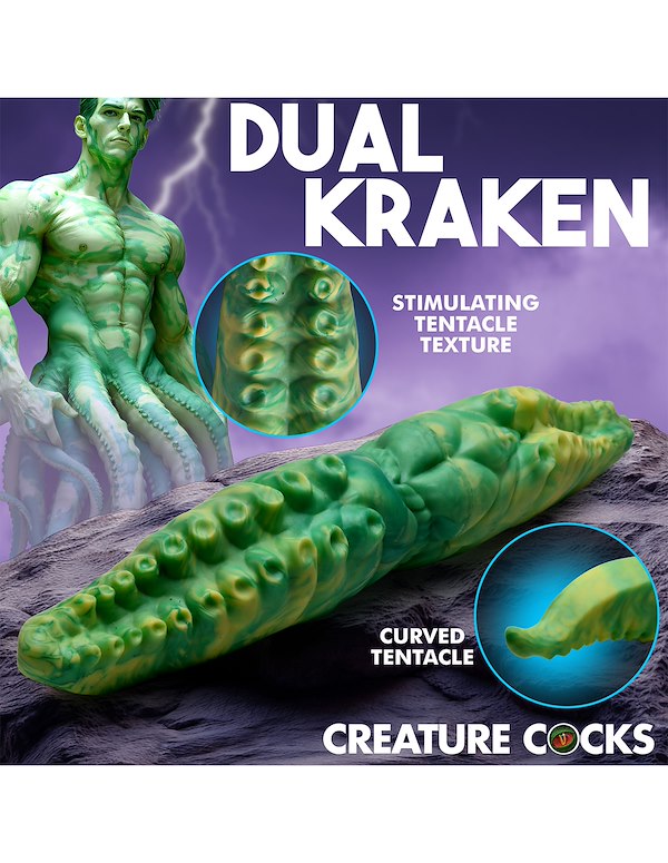 CREATURE COCKS DUAL KRAKEN SILICONE DOUBLE DONG ALT7 view Color: MC