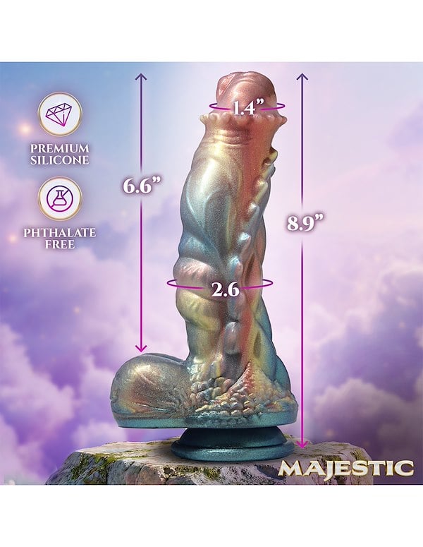 MAJESTIC CREATURE COCKS SERAPHINA DRAGON SILICONE DILDO ALT2 view Color: MC