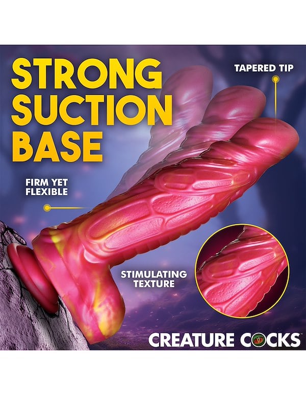 CREATURE COCKS VESPID THRUSTING AND VIBRATING SILICONE DILDO ALT4 view Color: MC