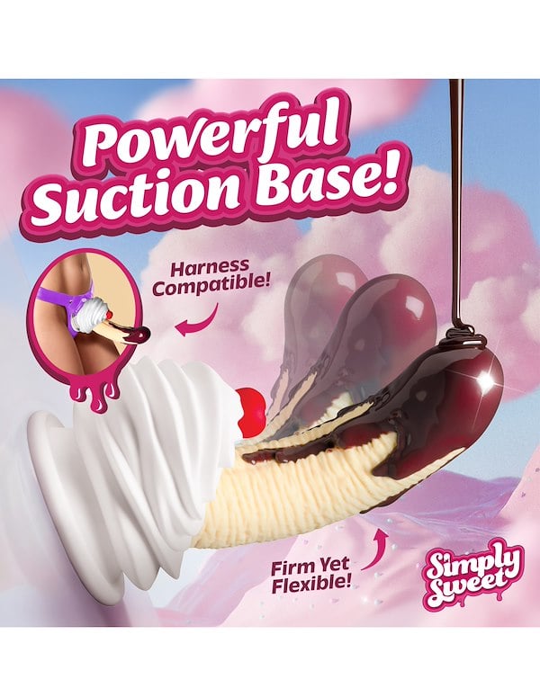 SIMPLY SWEET CHOCOLATE DIPPED BANANA SPLIT SILICONE DILDO ALT4 view Color: MC
