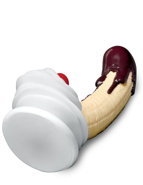 SIMPLY SWEET CHOCOLATE DIPPED BANANA SPLIT SILICONE DILDO ALT9 view Color: MC