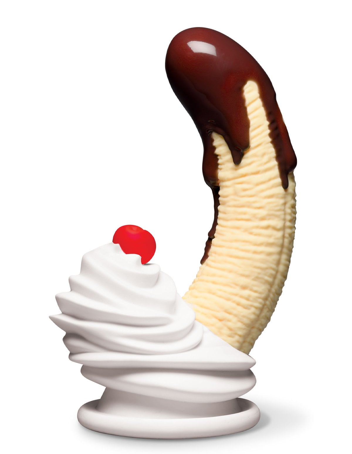 alternate image for SIMPLY SWEET CHOCOLATE DIPPED BANANA SPLIT SILICONE DILDO
