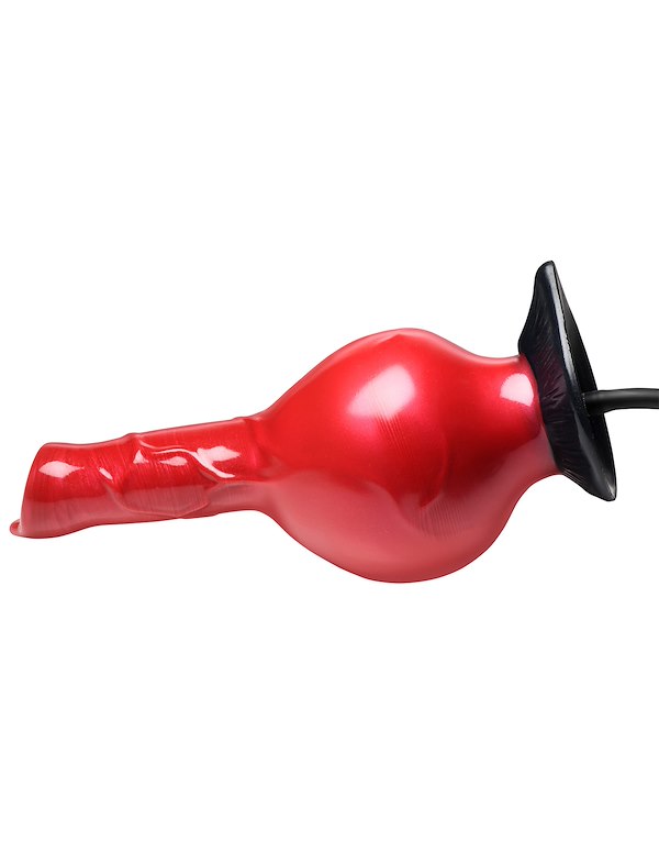 CREATURE COCKS HELL HOUND INFLATABLE SILICONE DILDO ALT2 view Color: RB