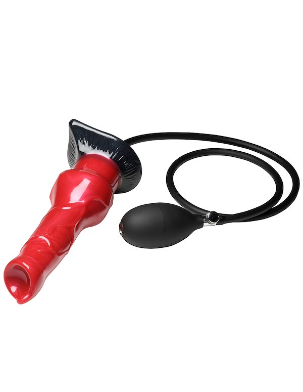 CREATURE COCKS HELL HOUND INFLATABLE SILICONE DILDO ALT3 view Color: RB