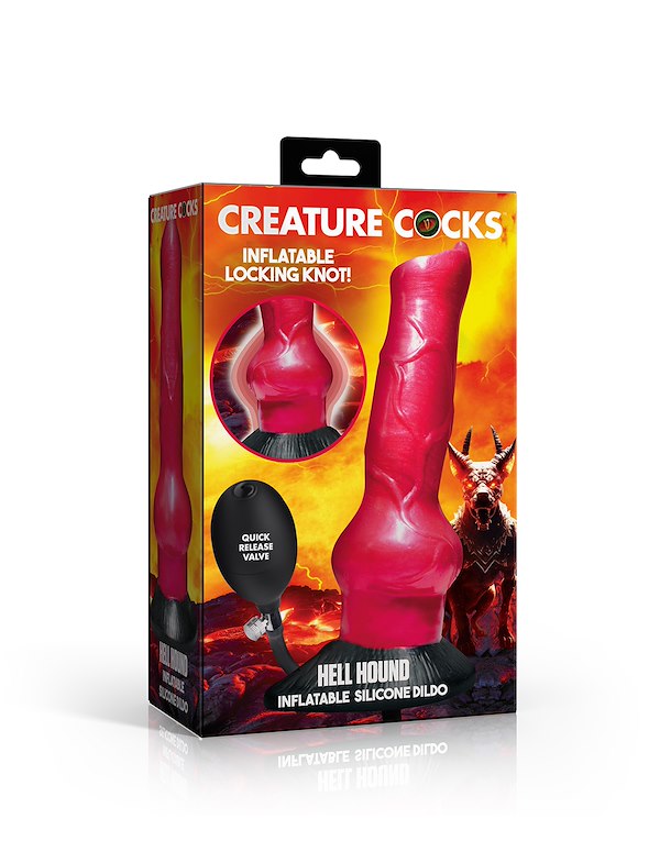CREATURE COCKS HELL HOUND INFLATABLE SILICONE DILDO ALT8 view Color: RB
