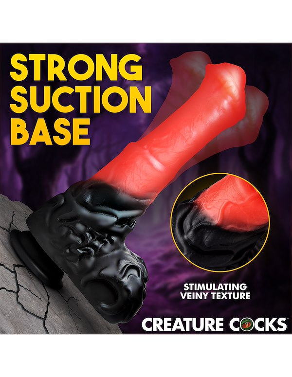 CREATURE COCKS ULTIMATE CENTAUR THRUSTING & VIBRATING SILICONE DILDO ALT2 view Color: BKR