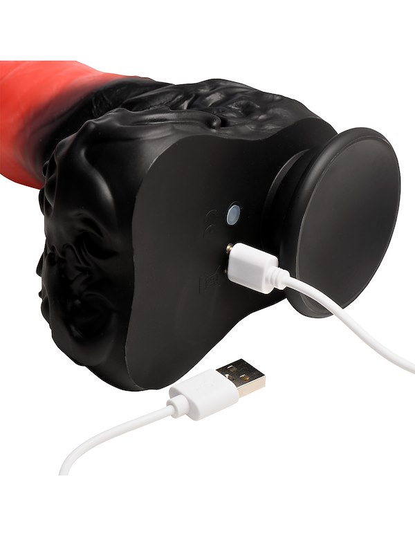 CREATURE COCKS ULTIMATE CENTAUR THRUSTING & VIBRATING SILICONE DILDO ALT6 view Color: BKR