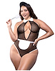 Additional BLACK/WHITE view of product HANDSY HOUSEKEEPER 4PC PLUS SIZE MAID COSTUME SET with color code BW