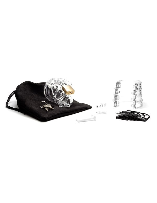 MINI-ME CHASTITY KIT - 1.25 CLEAR CAGE ALT4 view Color: CL