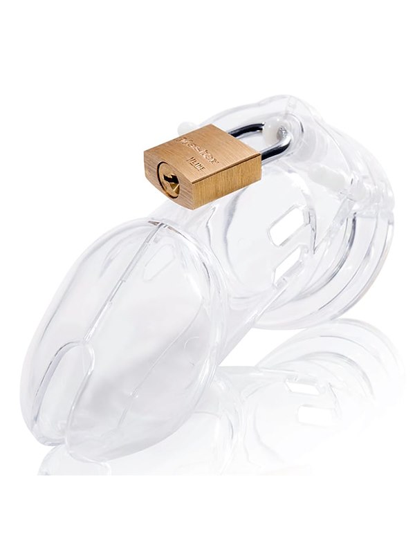 CB-6000 CHASTITY KIT - 3.75 CLEAR CAGE ALT4 view Color: CL