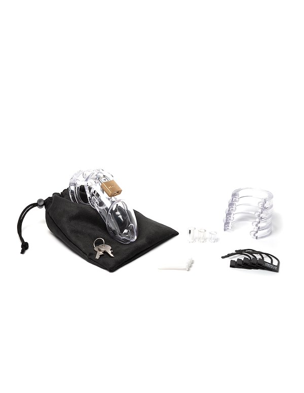 CB-6000 CHASTITY KIT - 3.75 CLEAR CAGE ALT5 view Color: CL
