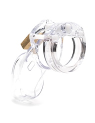 Alternate back view of CB-6000 CHASTITY KIT - 3.75 CLEAR CAGE