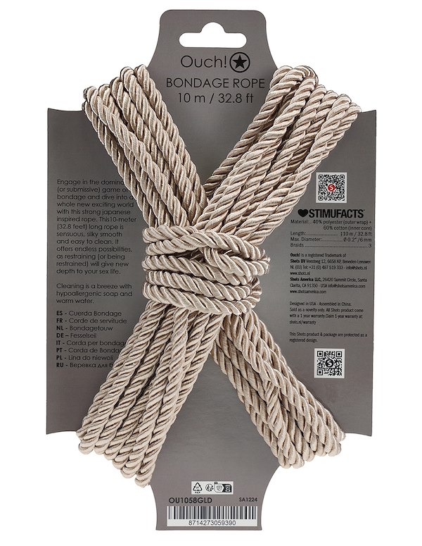 OUCH BONDAGE ROPE - 10M ALT5 view Color: GD