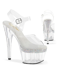 Front view of SABRINA RHINESTONE ENCRUSTED 7 PLATFORM