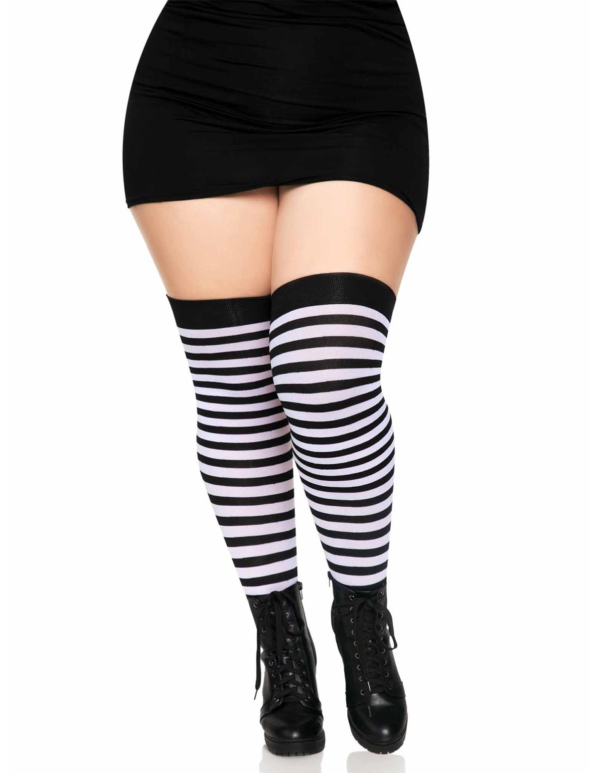 alternate image for STRIPE PLUS SIZE THIGH HIGH