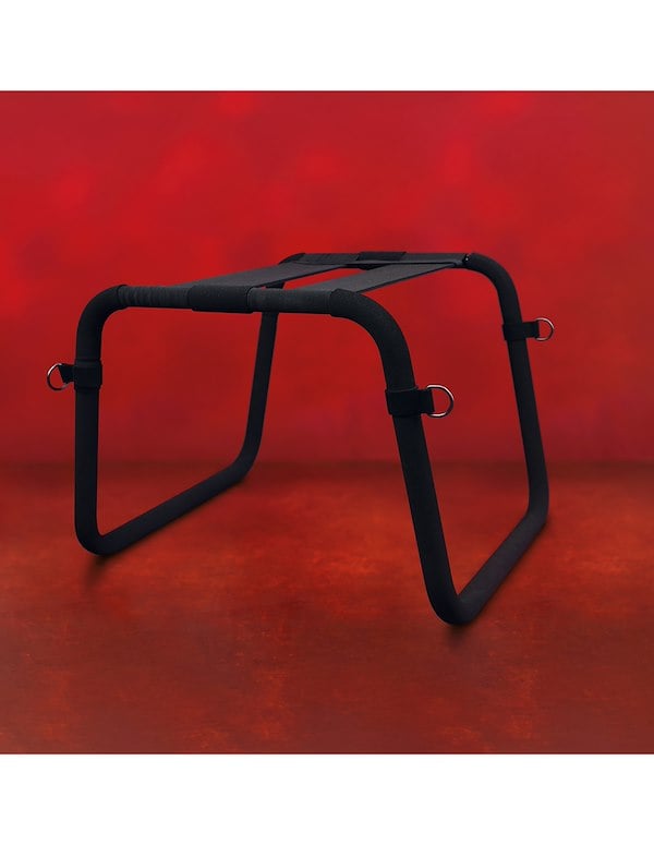 SEI MIO - MAJESTIC MOUNT - CUFF-READY QUEENING AND POSITIONING STOOL ALT2 view Color: BK