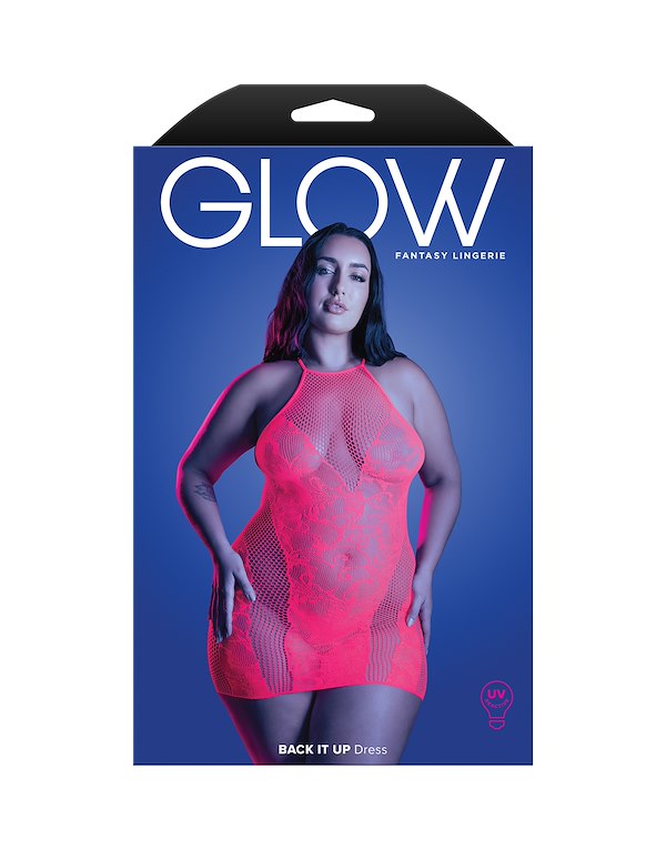 BACK IT UP PLUS SIZE HALTER DRESS ALT4 view Color: NP