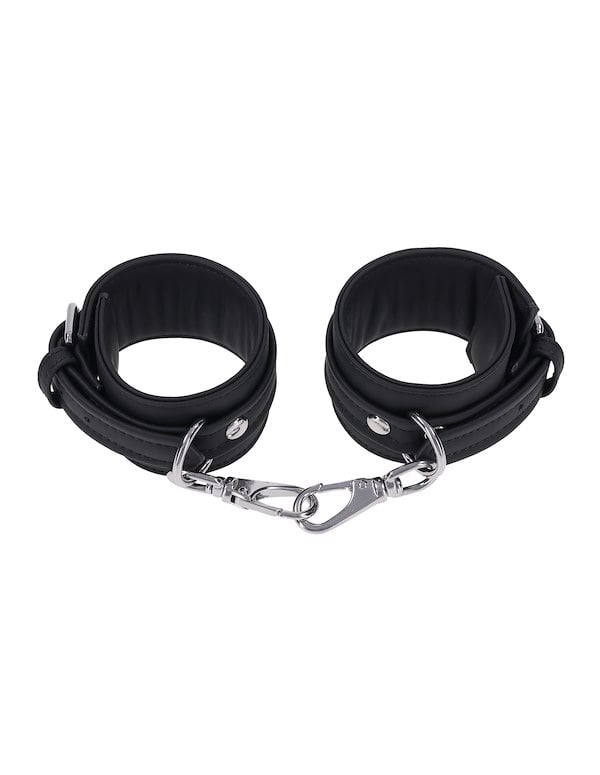 SPORTSHEETS SIGNATURE MIDNIGHT MUSE ANKLE CUFFS ALT2 view Color: BK