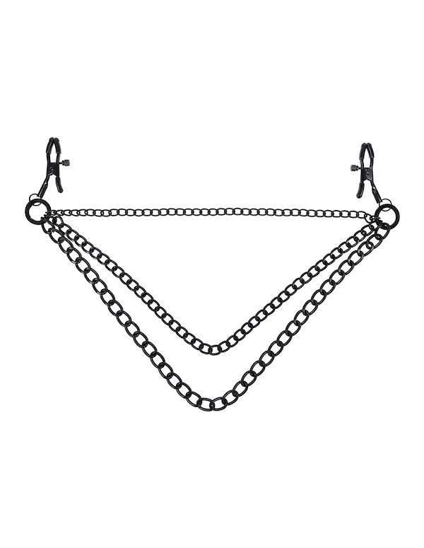 SPORTSHEETS SIGNATURE MIDNIGHT MUSE EXCHANGEABLE NIPPLE CLAMPS ALT3 view Color: BK