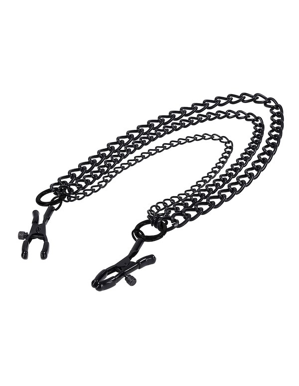 SPORTSHEETS SIGNATURE MIDNIGHT MUSE EXCHANGEABLE NIPPLE CLAMPS ALT4 view Color: BK