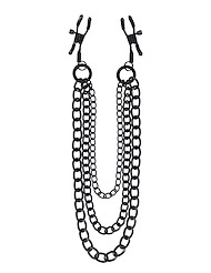 Front view of SPORTSHEETS SIGNATURE MIDNIGHT MUSE EXCHANGEABLE NIPPLE CLAMPS