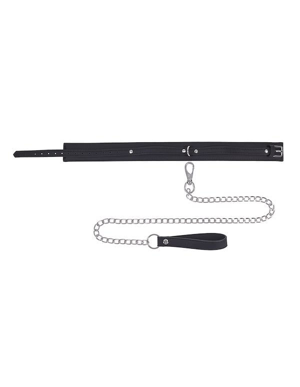 SPORTSHEETS SIGNATURE MIDNIGHT MUSE COLLAR & LEASH ALT1 view Color: BK