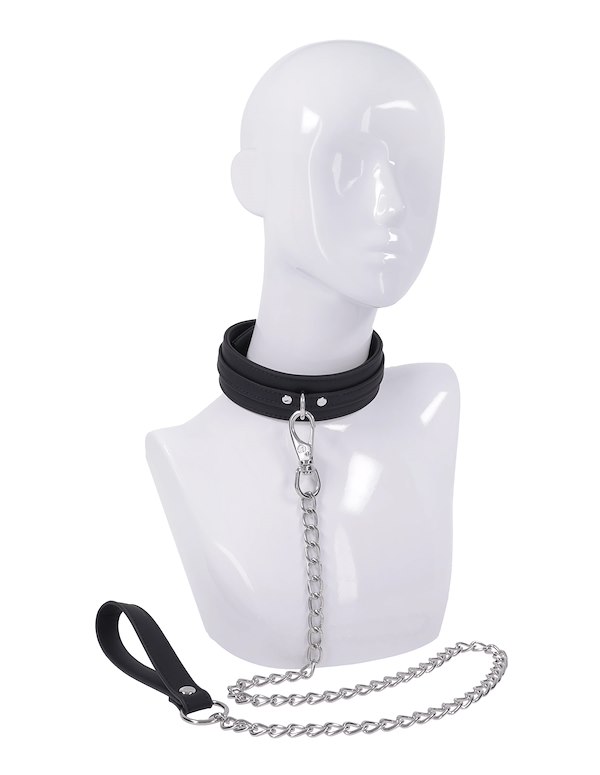 SPORTSHEETS SIGNATURE MIDNIGHT MUSE COLLAR & LEASH ALT3 view Color: BK