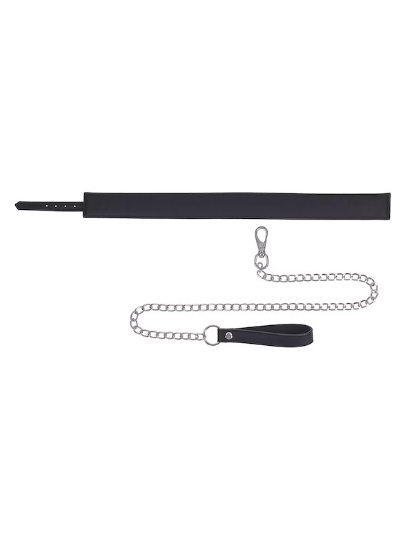 SPORTSHEETS SIGNATURE MIDNIGHT MUSE COLLAR & LEASH ALT4 view Color: BK